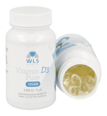 WLS Vegan Vitamine D3, 3000 IE, 60 softgel-capsules