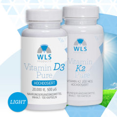 WLS Stoßtherapie-Paket LIGHT Vitamin D3 20.000 + Vitamin K2 200 mcg