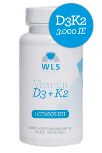 WLS Vitamin D3 + K2-MK7, 3.000 IE + 200 mcg